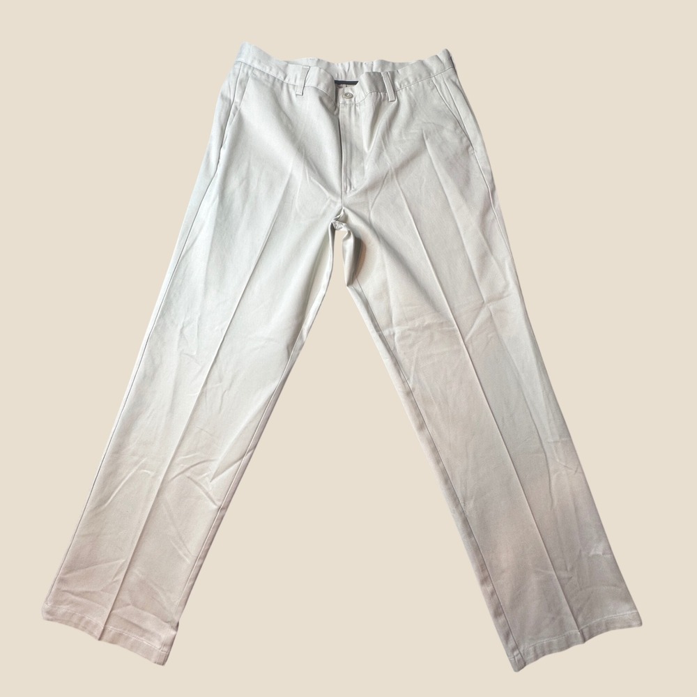 Dockers Pants Mens 36x32 Chino Classic Fit Khaki Flat Front Slacks 405818103